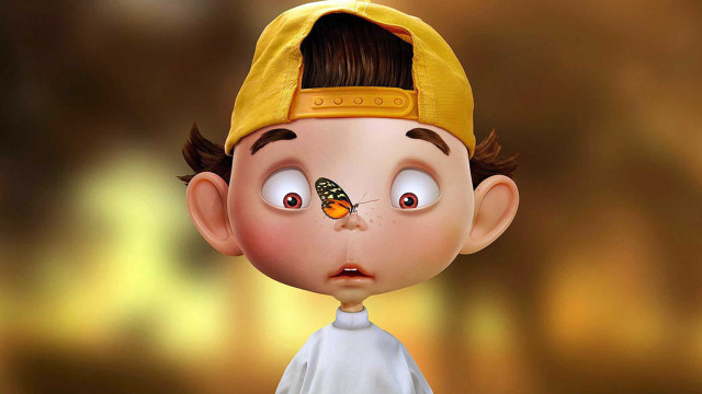 Cartoon boy butterfly nose yellow #2 free wallpaper - medium preview image