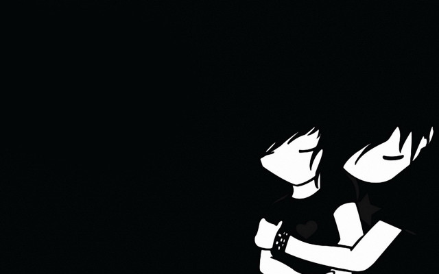 Gothic couple blackandwhite portrait hat free wallpaper - medium preview image