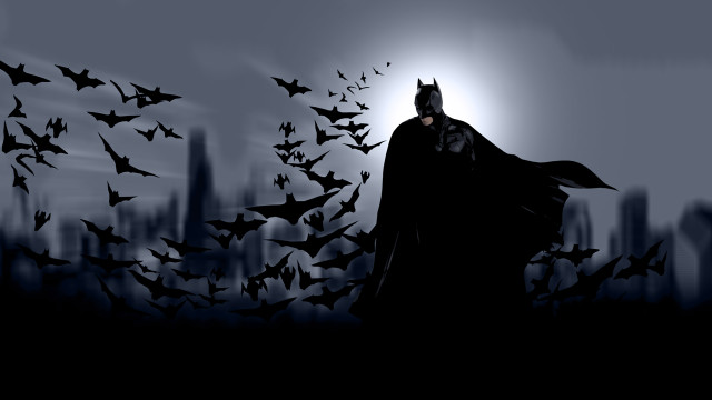 Batman city bats flying full free wallpaper - medium preview image