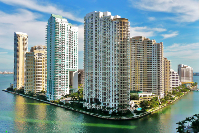 City river tall buildings bridge free wallpaper - medium preview image