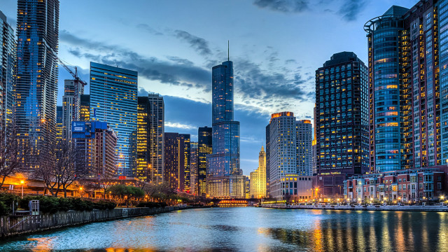 City skyline river night lights #22 free wallpaper - medium preview image