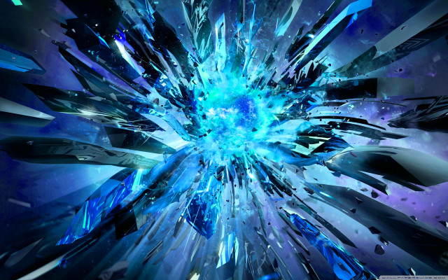 Blue explosion glass ice black free wallpaper - medium preview image