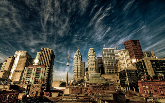 Tokyo city skyline bridge clouds free wallpaper - medium preview image