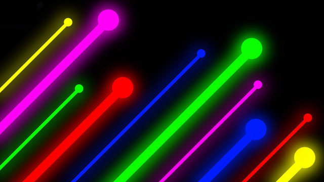 Black background neon spoons rainbow free wallpaper - medium preview image