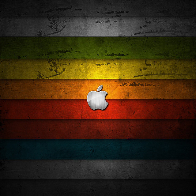 Apple logo multicolored wallpaper grungy free wallpaper - medium preview image