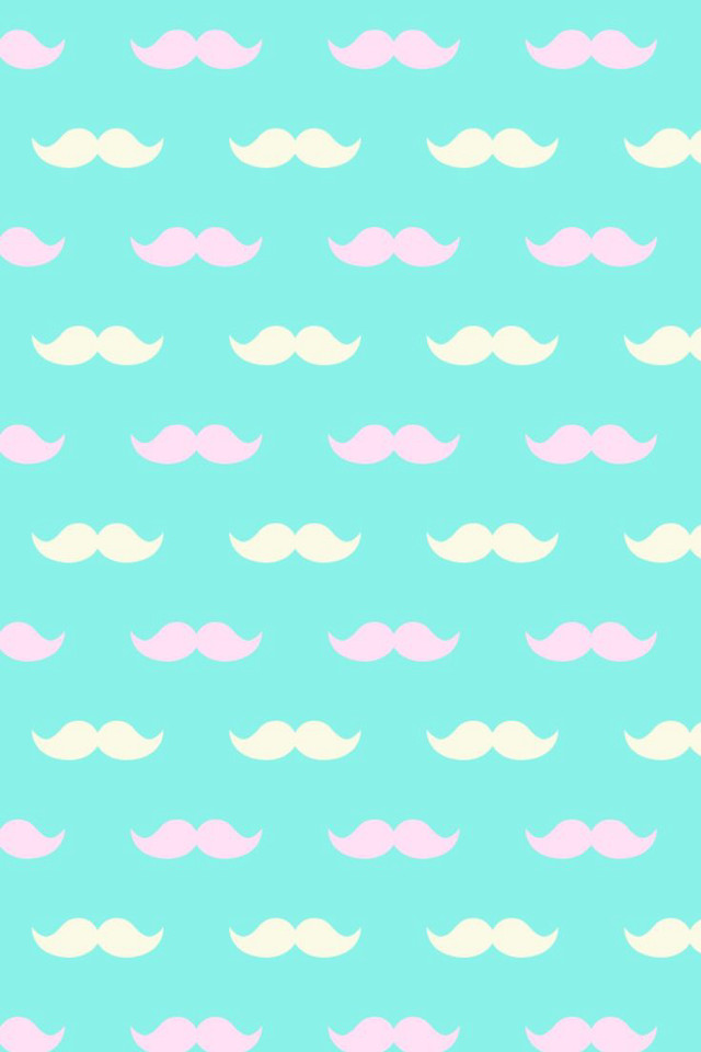 Pink white mustaches blue background free wallpaper - medium preview image