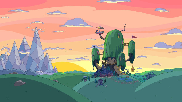 Cactus house sky clouds cartoon free wallpaper - medium preview image