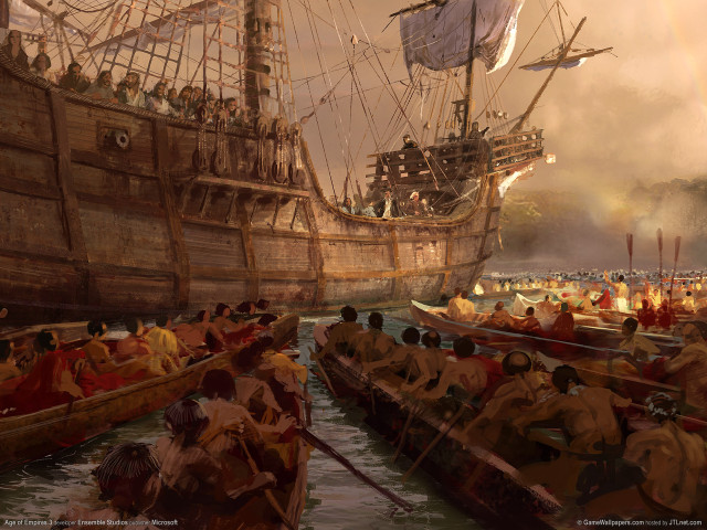 Large ship crowd people man free wallpaper - medium preview image