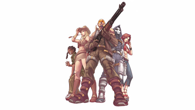 Women guns group standing together free wallpaper - medium preview image