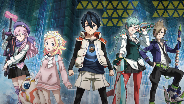 Anime characters group blue background #17 free wallpaper - medium preview image