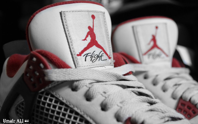 Red white sneakers flight brianfies free wallpaper - medium preview image