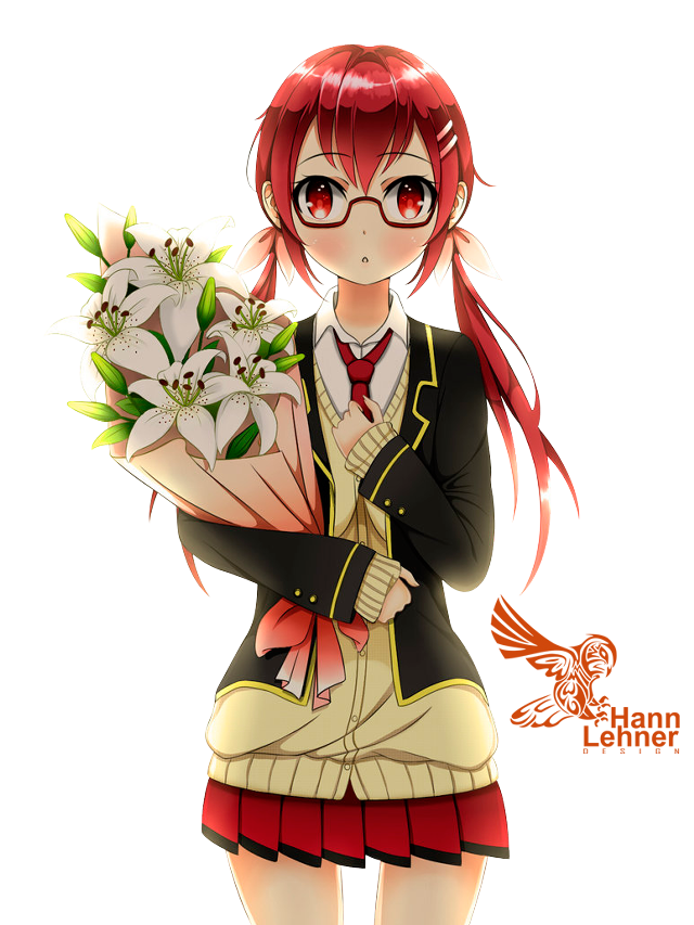 Girl red hair bouquet flowers free wallpaper - medium preview image
