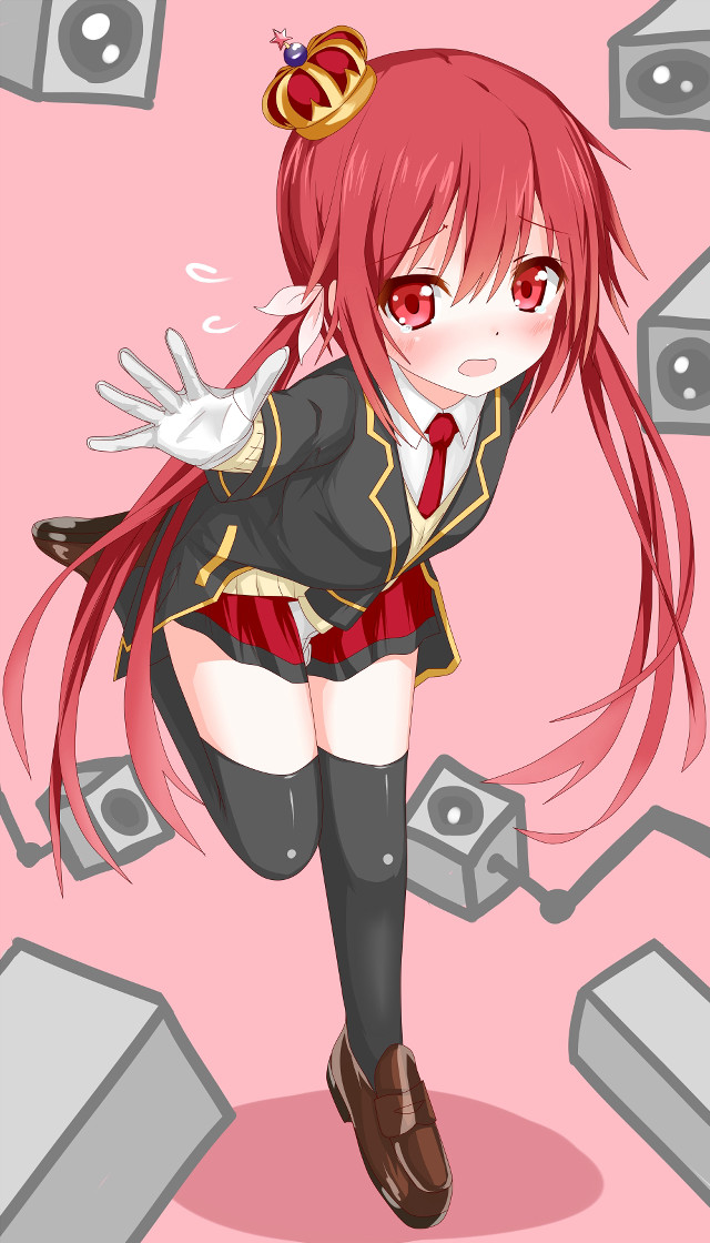 Girl school uniform flying crown free wallpaper - medium preview image