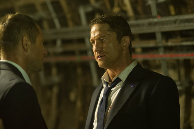 Two men suits talking warehouse free wallpaper - medium preview image
