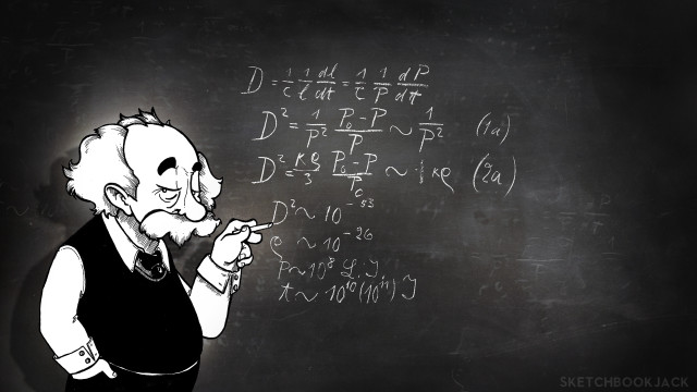 Cartoon man writing blackboard chalk free wallpaper - medium preview image