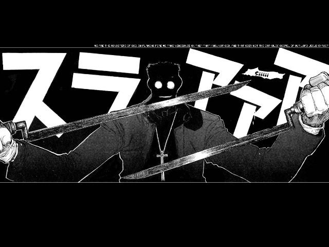 Black white photo person swords free wallpaper - medium preview image