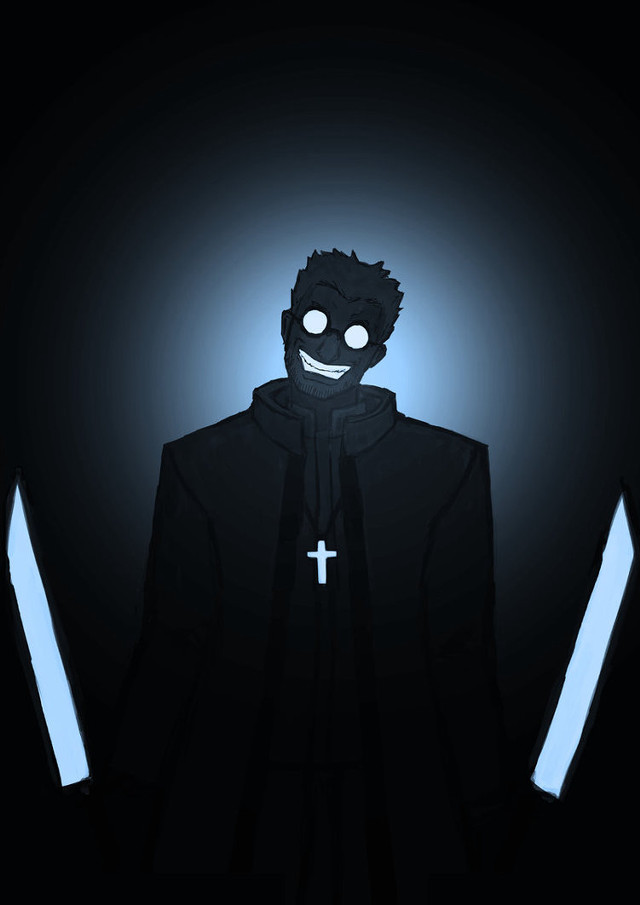 Creepy man cross knife dark free wallpaper - medium preview image