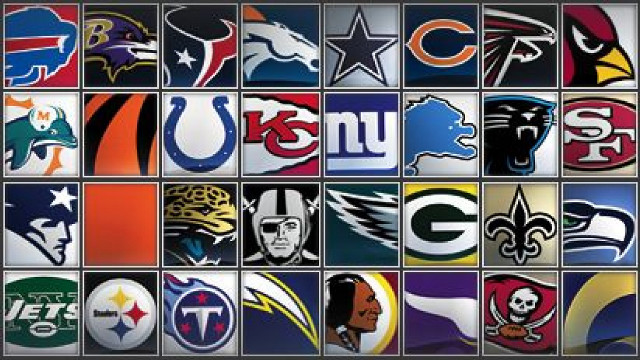 Nfl logos wall black frame free wallpaper - medium preview image