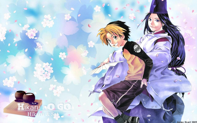 Anime couple flowers blue background free wallpaper - medium preview image