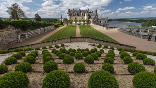 Large castle garden walkway front free wallpaper - medium preview image