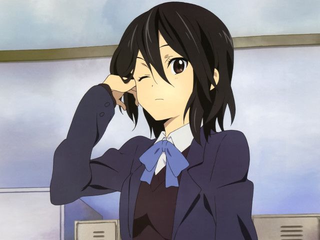 Woman suit tie window hand free wallpaper - medium preview image