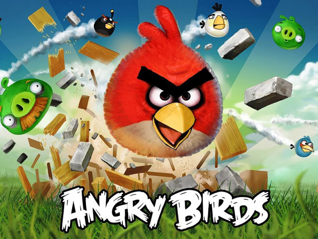 Red angry birds field grass free wallpaper - medium preview image