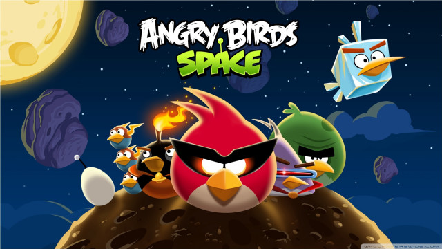 Angry birds flying space shuttles free wallpaper - medium preview image