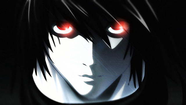 White face glowing red eyes free wallpaper - medium preview image