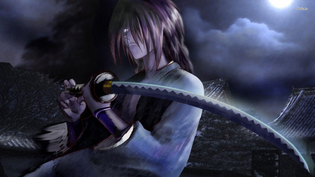 Woman sword dark sky clouds #2 free wallpaper for desktop - medium preview image