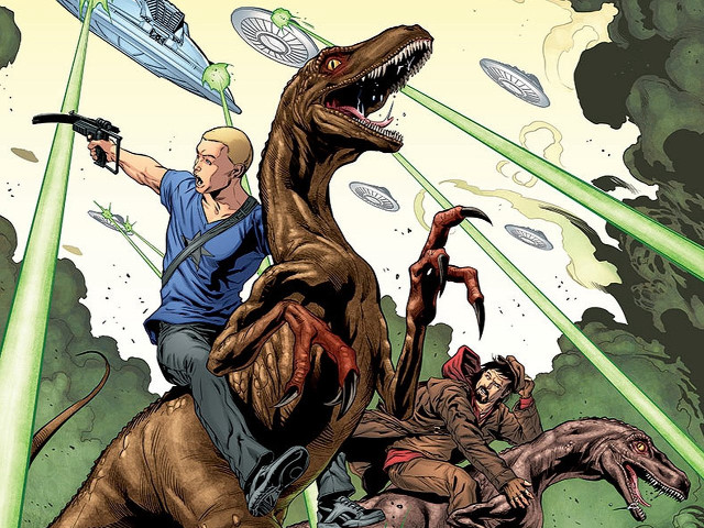 Man riding dinosaur gun holding #2 free wallpaper - medium preview image