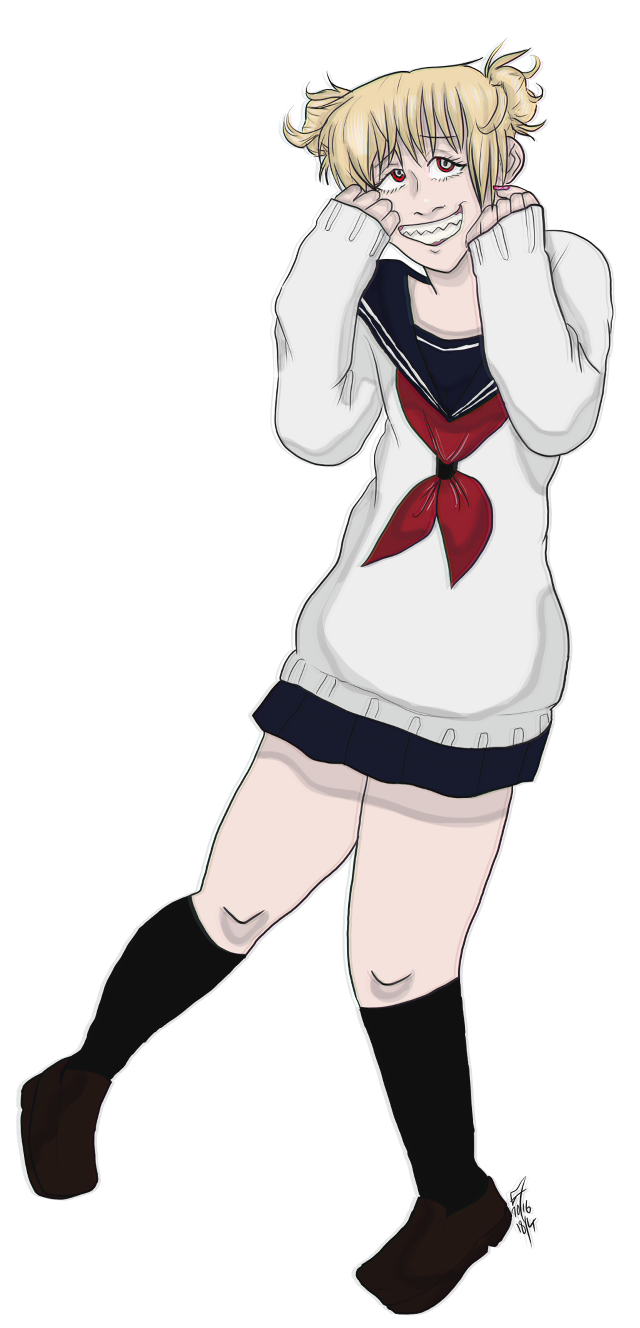 Anime yandere schoolgirl redbow blonde free wallpaper - medium preview image