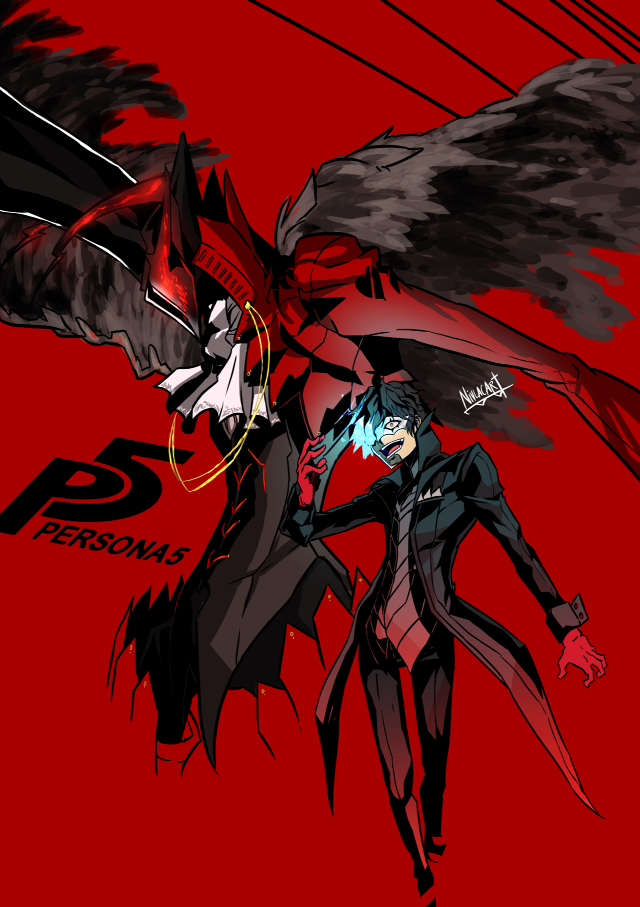 Man demon face tail drawing free wallpaper - medium preview image