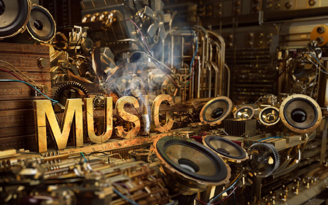 Musical instruments speakers display room free wallpaper - medium preview image