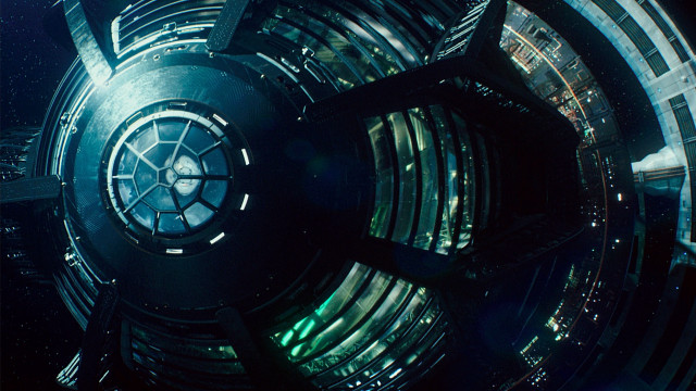 Futuristic building circular window exterior free wallpaper - medium preview image