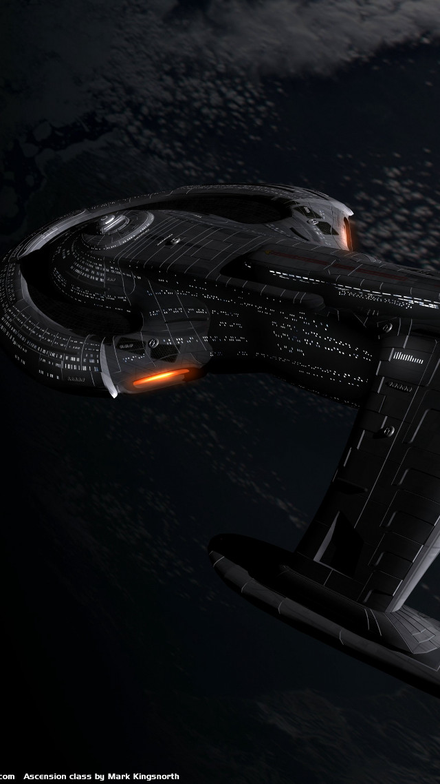 Futuristic space ship flying night free wallpaper - medium preview image