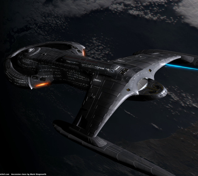 Spaceship flying sky beam light free wallpaper - medium preview image