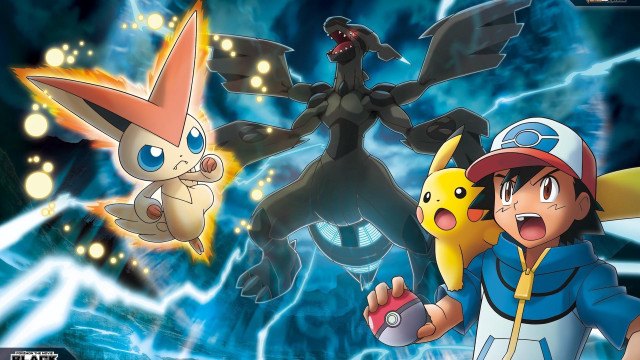 Pokemon group blue background lightning free wallpaper - medium preview image