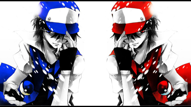Anime couple red characters image free wallpaper - medium preview image