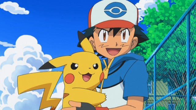 Man holding pikachu fence trees free wallpaper - medium preview image
