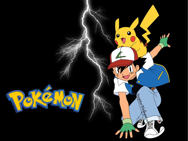 Man holding pikachu lightning black free wallpaper - medium preview image