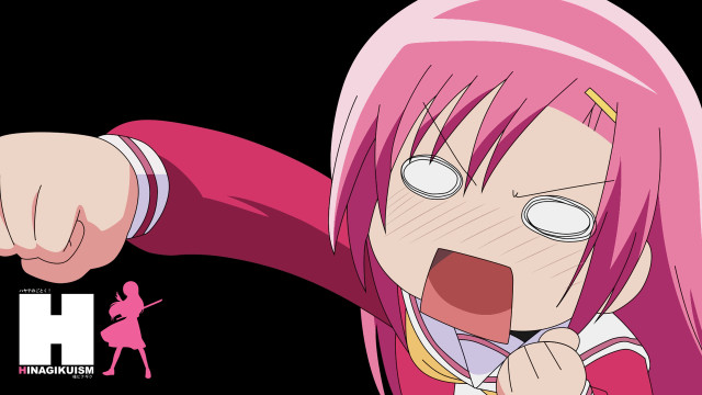 Pink haired girl pointing camera free wallpaper - medium preview image