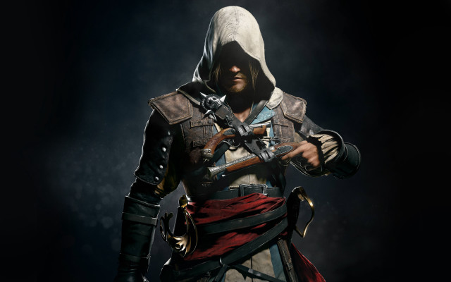 Man hooded outfit gun knife free wallpaper - medium preview image