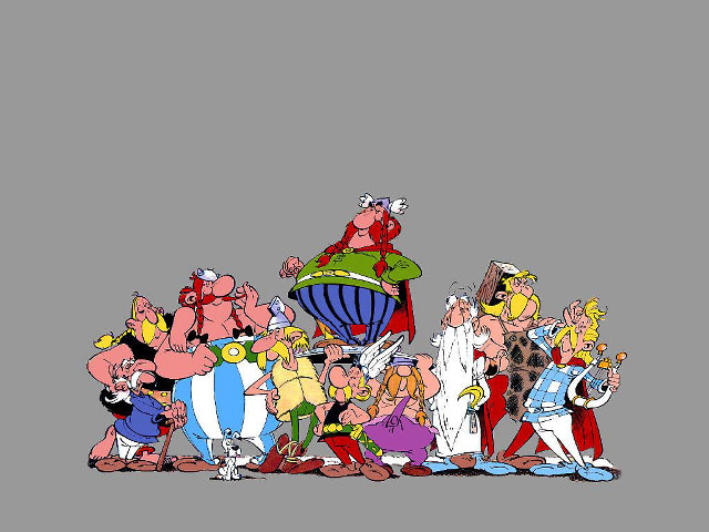 Cartoon characters standing line gray free wallpaper - medium preview image
