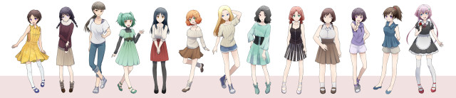 Women outfits hair styles group free wallpaper - medium preview image