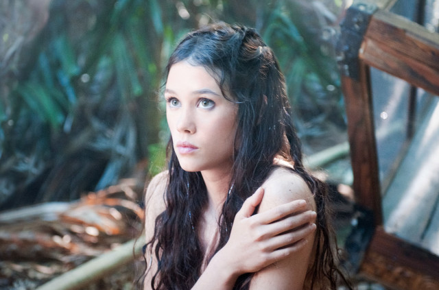 Woman long hair woods serious free wallpaper - medium preview image