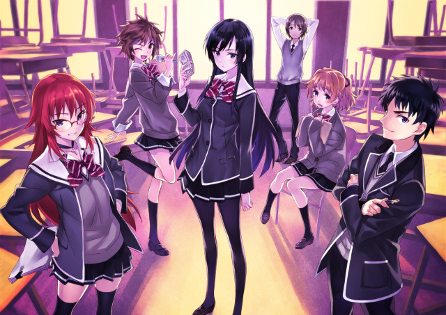 Anime girls group room arms free wallpaper - medium preview image