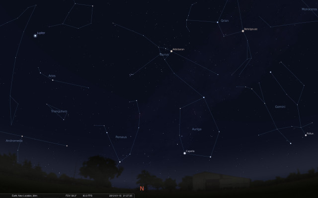 Night sky stars trees buildings free wallpaper - medium preview image