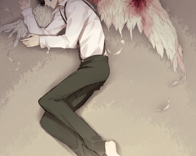 Angelic man white shirt green free wallpaper - medium preview image