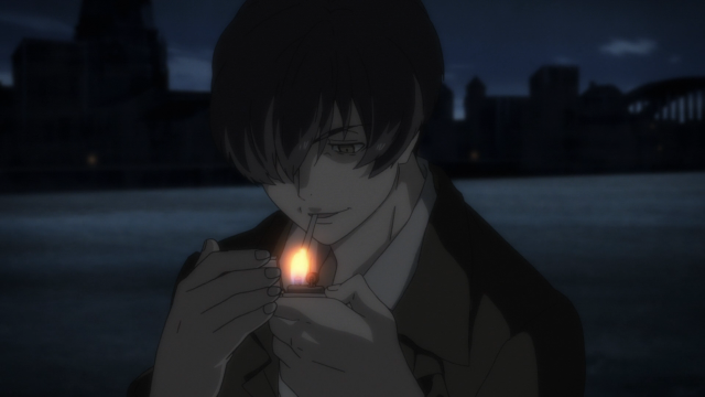 Man holding lit candle cityscape free wallpaper - medium preview image