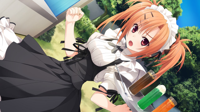 Chizuko orange hair black dress free wallpaper - medium preview image